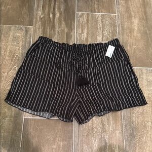 Maurices High Waist Black and White Pinstripe Shorts